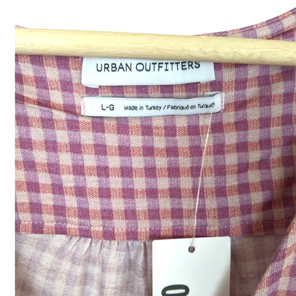 Urban Outfitters Zina Pink Check Sleeveless Wrap Midi Dres - Picture 12 of 15